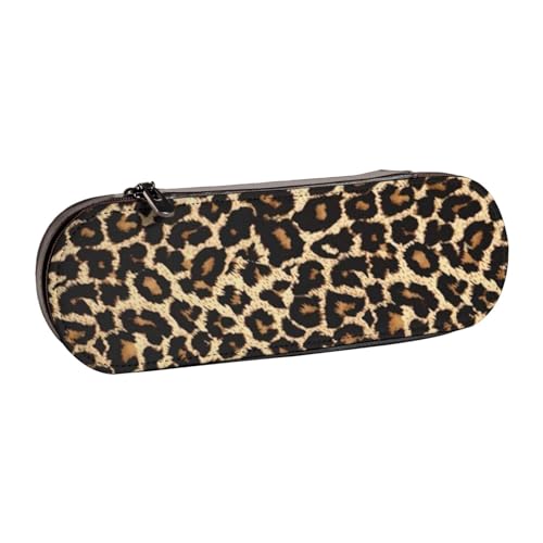 Hartschalen-Federmäppchen, Schreibwaren-Organizer, Leder, Federmäppchen und Make-up-Tasche, Leopardenmuster von LfearTesa