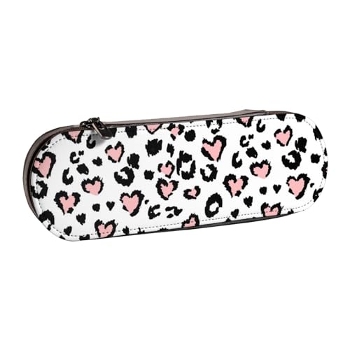 Hartschalen-Federmäppchen, Schreibwaren-Organizer, Leder-Federmäppchen und Make-up-Tasche, Leopardenmuster (1) von LfearTesa