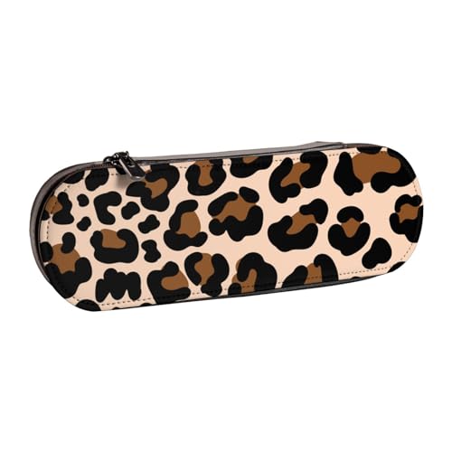 Hartschalen-Federmäppchen, Schreibwaren-Organizer, Leder-Federmäppchen und Make-up-Tasche, Leopardenmuster (2) von LfearTesa