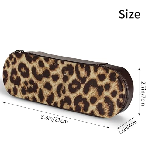 Hartschalen-Federmäppchen, Schreibwaren-Organizer, Leder-Federmäppchen und Make-up-Tasche, Leopardenmuster von LfearTesa