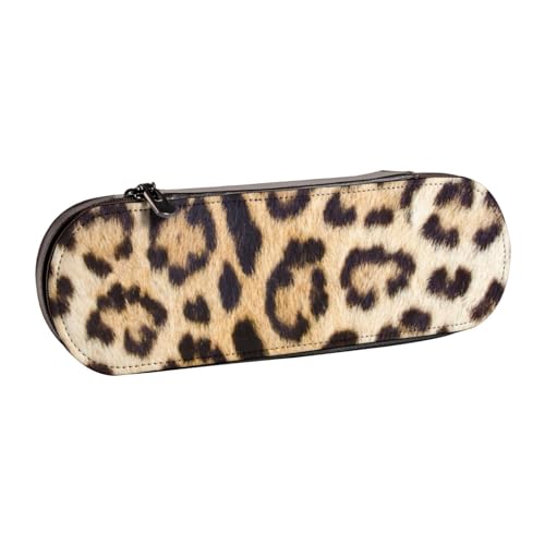 Hartschalen-Federmäppchen, Schreibwaren-Organizer, Leder-Federmäppchen und Make-up-Tasche, Leopardenmuster von LfearTesa
