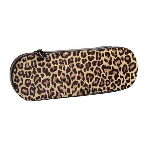 Hartschalen-Federmäppchen, Schreibwaren-Organizer, Leder-Federmäppchen und Make-up-Tasche, Leopardenmuster von LfearTesa