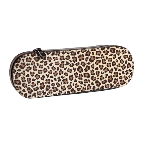 Hartschalen-Federmäppchen, Schreibwaren-Organizer, Leder-Federmäppchen und Make-up-Tasche, Leopardenmuster von LfearTesa