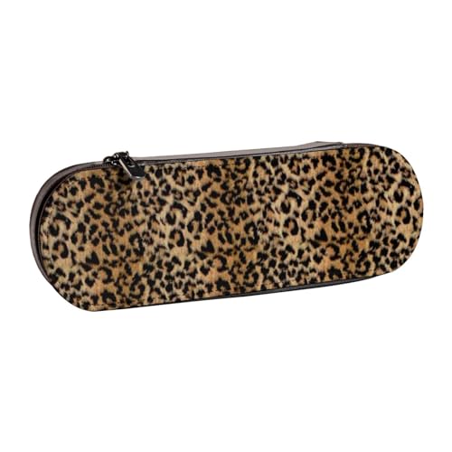 Hartschalen-Federmäppchen, Schreibwaren-Organizer, Leder-Federmäppchen und Make-up-Tasche, Leopardenmuster von LfearTesa