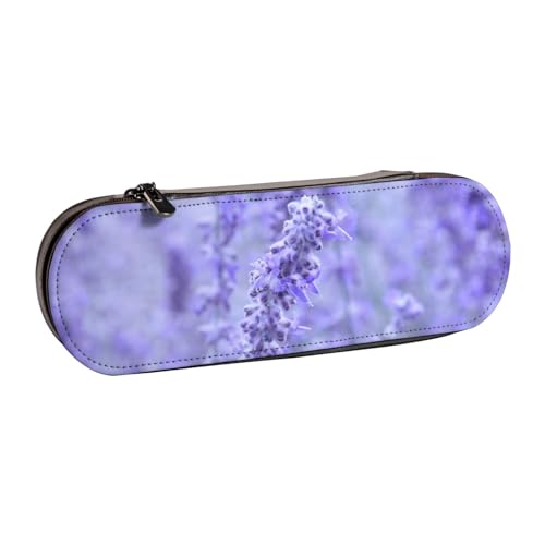 Hartschalen-Federmäppchen, Schreibwaren-Organizer, Leder-Federmäppchen und Make-up-Tasche, lavendelfarbene Blumen von LfearTesa
