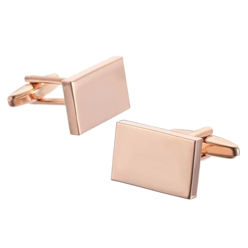 Herren Französische Hemdmanschettenknöpfe Klassische Laser Metall Quadrat Gitter Manschettenknöpfe,Farbe 2,1 Paar von LfearTesa