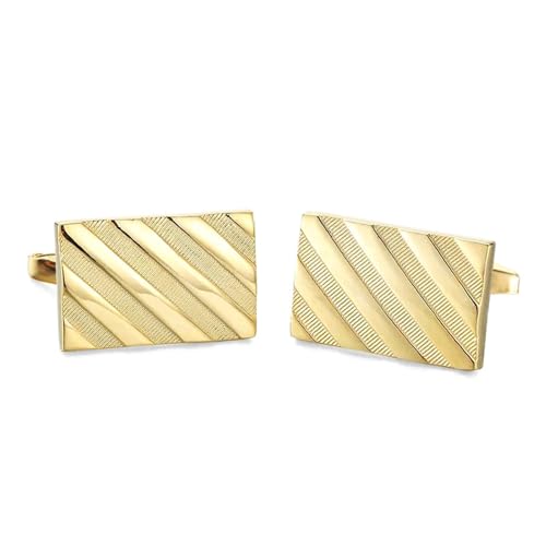 Herren Französische Hemdmanschettenknöpfe Klassische Laser Metall Quadrat Gitter Manschettenknöpfe,Farbe 7,1 Paar von LfearTesa