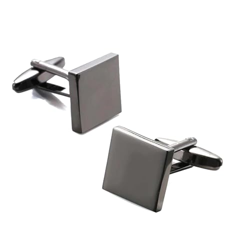 Herren Französische Hemdmanschettenknöpfe Klassische Laser Metall Quadrat Gitter Manschettenknöpfe Hochzeitsanzug Zubehör Schmuck,Farbe 15,1 Paar von LfearTesa