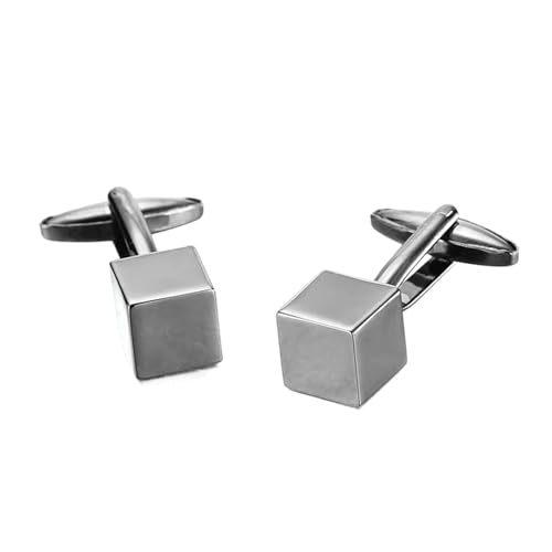 Herren Französische Hemdmanschettenknöpfe Klassische Laser Metall Quadrat Gitter Manschettenknöpfe Hochzeitsanzug Zubehör Schmuck,Farbe 18,1 Paar von LfearTesa