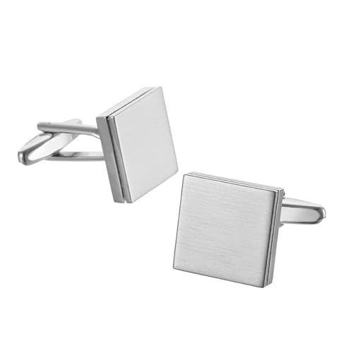 Herren Französische Hemdmanschettenknöpfe Klassische Laser Metall Quadrat Gitter Manschettenknöpfe Hochzeitsanzug Zubehör Schmuck,Farbe 19,1 Paar von LfearTesa