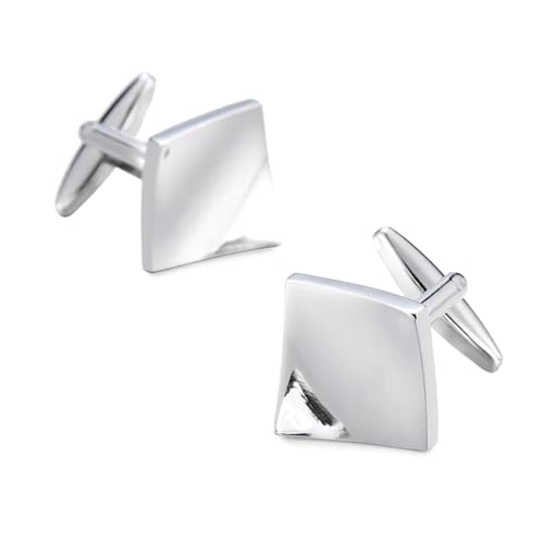 Herren Französische Hemdmanschettenknöpfe Klassische Laser Metall Quadrat Gitter Manschettenknöpfe Hochzeitsanzug Zubehör Schmuck,Farbe 3,1 Paar von LfearTesa