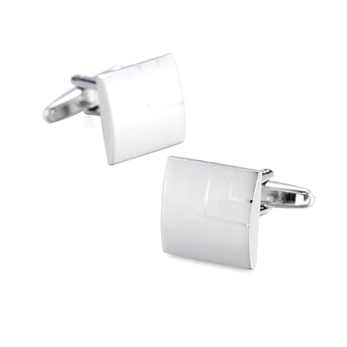 Herren Französische Hemdmanschettenknöpfe Klassische Laser Metall Quadrat Gitter Manschettenknöpfe Hochzeitsanzug Zubehör Schmuck,Farbe 7,1 Paar von LfearTesa