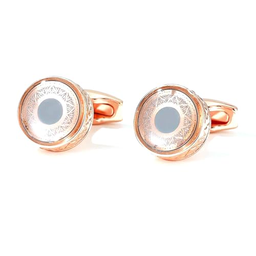 Herren Manschettenknöpfe Rund Roségold Casual Französisch Manschettenknöpfe Hochzeit Geburtstag,Farbe 2,1 Paar von LfearTesa