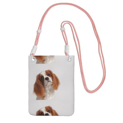 Kleine Umhängetasche, Handy-Geldbörse, Geldbörse, Umhängetasche, Cavalier King Charles Spaniel,Rosa von LfearTesa