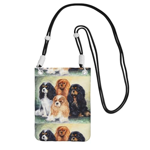 Kleine Umhängetasche, Handy-Geldbörse, Geldbörse, Umhängetasche, Schwarz, Golden Cavalier King Charles Spaniel,Schwarz von LfearTesa