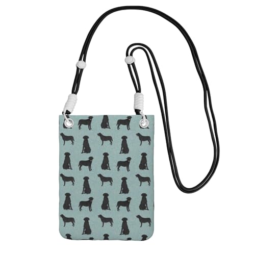Kleine Umhängetasche, Handy-Geldbörse, Geldbörse, Umhängetasche, Schwarzer Labrador, Koordinate B, Hunderasse Labradors,Schwarz von LfearTesa