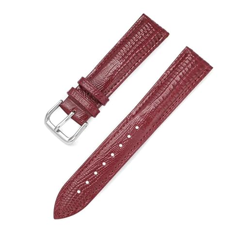 Lederband 20mm 22mm Uhrenarmband 12~22mm Eidechsenmuster Lackleder glänzend Herren- und Damengürtel,Lila,22 mm von LfearTesa