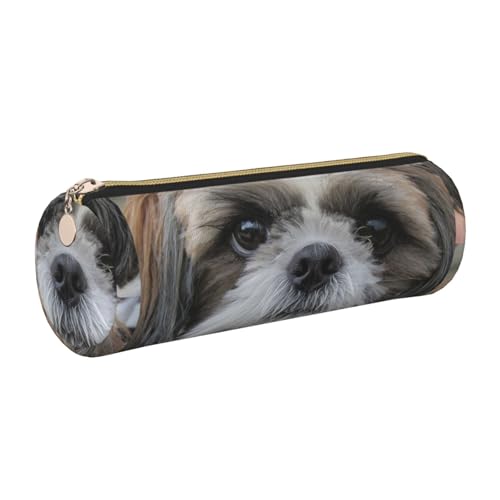 LfearTesa Bleistiftbeutel, Schreibwaren-Organizer-Box, Federmäppchen aus Leder,Süßer Shih Tzu von LfearTesa