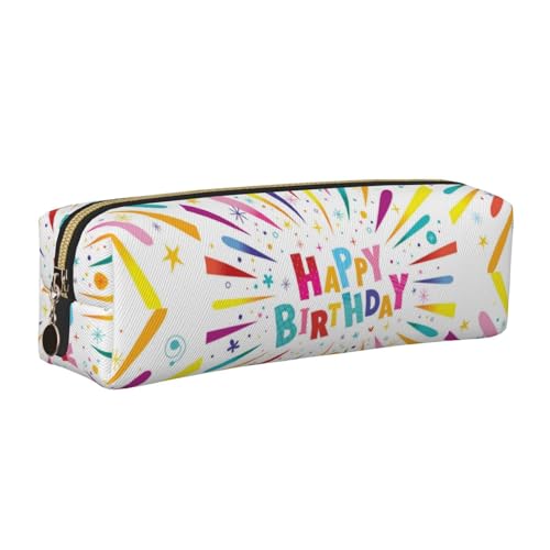 LfearTesa Bleistifttasche, Federmäppchen aus Leder, Schreibwaren-Organizer-Box,Alles Gute zum Geburtstag von LfearTesa