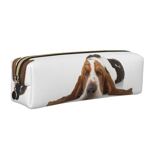 LfearTesa Bleistifttasche, Federmäppchen aus Leder, Schreibwaren-Organizer-Box,Basset Hound isoliert LfearTesa Bleistifttasche, Federmäppchen aus Leder, Schreibwaren-Organizer-Box,Basset Hound isoliert von LfearTesa