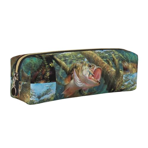 LfearTesa Bleistifttasche, Federmäppchen aus Leder, Schreibwaren-Organizer-Box,Bassfisch-Springhaken LfearTesa Bleistifttasche, Federmäppchen aus Leder, Schreibwaren-Organizer-Box,Bassfisch-Springhaken von LfearTesa