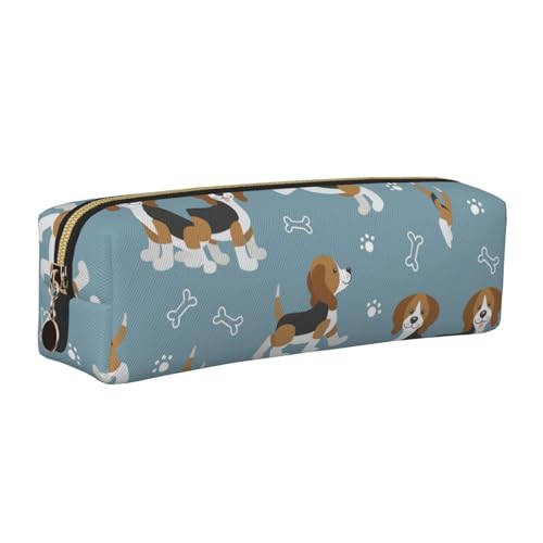 LfearTesa Bleistifttasche, Federmäppchen aus Leder, Schreibwaren-Organizer-Box,Beagles Print Tiermuster LfearTesa Bleistifttasche, Federmäppchen aus Leder, Schreibwaren-Organizer-Box,Beagles Print Tiermuster von LfearTesa