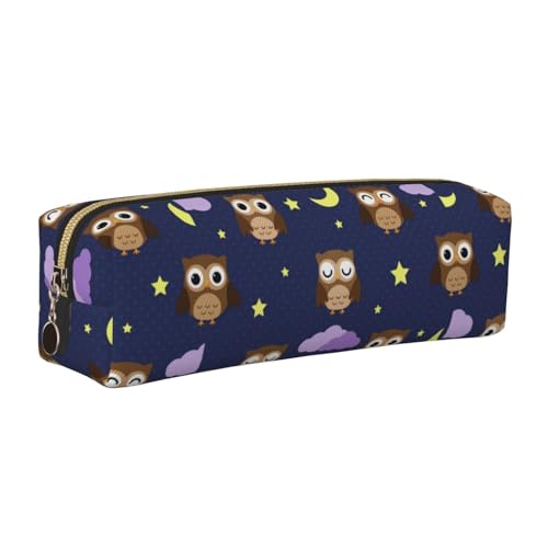 LfearTesa Bleistifttasche, Federmäppchen aus Leder, Schreibwaren-Organizer-Box,Cartoon-Eulen-Muster LfearTesa Bleistifttasche, Federmäppchen aus Leder, Schreibwaren-Organizer-Box,Cartoon-Eulen-Muster von LfearTesa