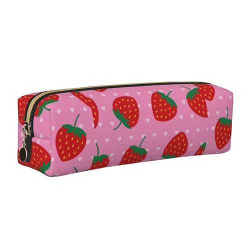 LfearTesa Bleistifttasche, Federmäppchen aus Leder, Schreibwaren-Organizer-Box,Erdbeerherz LfearTesa Bleistifttasche, Federmäppchen aus Leder, Schreibwaren-Organizer-Box,Erdbeerherz von LfearTesa
