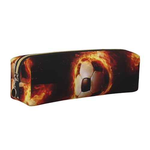 LfearTesa Bleistifttasche, Federmäppchen aus Leder, Schreibwaren-Organizer-Box,Feuer Fußball Gedruckt LfearTesa Bleistifttasche, Federmäppchen aus Leder, Schreibwaren-Organizer-Box,Feuer Fußball Gedruckt von LfearTesa