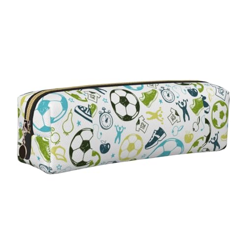 LfearTesa Bleistifttasche, Federmäppchen aus Leder, Schreibwaren-Organizer-Box,Fußball-Design LfearTesa Bleistifttasche, Federmäppchen aus Leder, Schreibwaren-Organizer-Box,Fußball-Design von LfearTesa