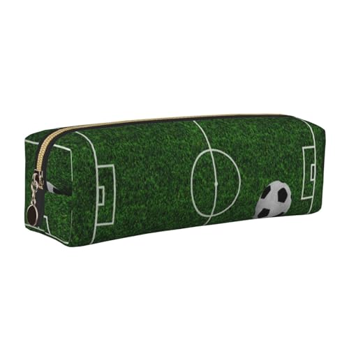 LfearTesa Bleistifttasche, Federmäppchen aus Leder, Schreibwaren-Organizer-Box,Fußballfeld 3D Fußball LfearTesa Bleistifttasche, Federmäppchen aus Leder, Schreibwaren-Organizer-Box,Fußballfeld 3D Fußball von LfearTesa