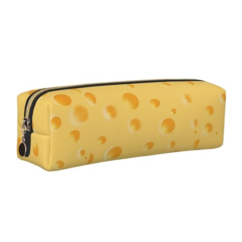 LfearTesa Bleistifttasche, Federmäppchen aus Leder, Schreibwaren-Organizer-Box,Gelbes Käsemuster von LfearTesa