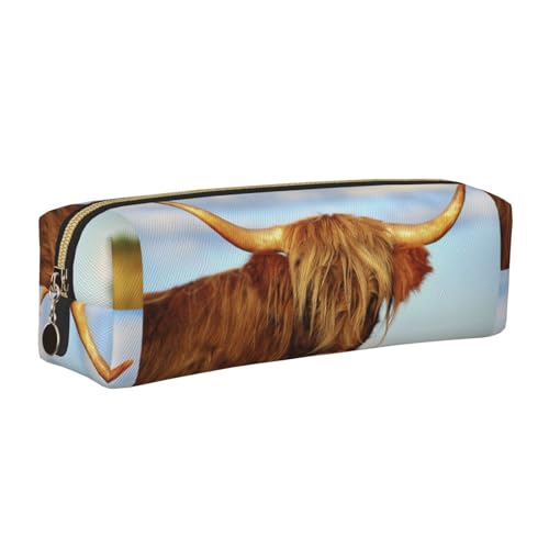 LfearTesa Bleistifttasche, Federmäppchen aus Leder, Schreibwaren-Organizer-Box,Highland Kuh gedruckt LfearTesa Bleistifttasche, Federmäppchen aus Leder, Schreibwaren-Organizer-Box,Highland Kuh gedruckt von LfearTesa