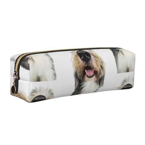 LfearTesa Bleistifttasche, Federmäppchen aus Leder, Schreibwaren-Organizer-Box,Hund Bearded Collie Lustige Nase LfearTesa Bleistifttasche, Federmäppchen aus Leder, Schreibwaren-Organizer-Box,Hund Bearded Collie Lustige Nase von LfearTesa