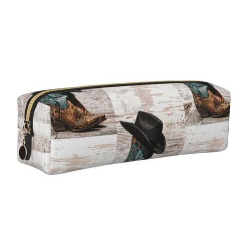 LfearTesa Bleistifttasche, Federmäppchen aus Leder, Schreibwaren-Organizer-Box,Hut und Cowgirlstiefel LfearTesa Bleistifttasche, Federmäppchen aus Leder, Schreibwaren-Organizer-Box,Hut und Cowgirlstiefel von LfearTesa