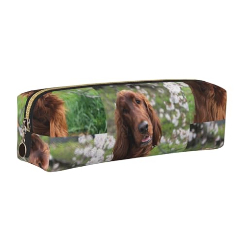 LfearTesa Bleistifttasche, Federmäppchen aus Leder, Schreibwaren-Organizer-Box,Lustiger Irish Setter LfearTesa Bleistifttasche, Federmäppchen aus Leder, Schreibwaren-Organizer-Box,Lustiger Irish Setter von LfearTesa