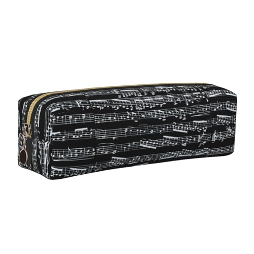 LfearTesa Bleistifttasche, Federmäppchen aus Leder, Schreibwaren-Organizer-Box,Musiknoten auf Schwarz LfearTesa Bleistifttasche, Federmäppchen aus Leder, Schreibwaren-Organizer-Box,Musiknoten auf Schwarz von LfearTesa