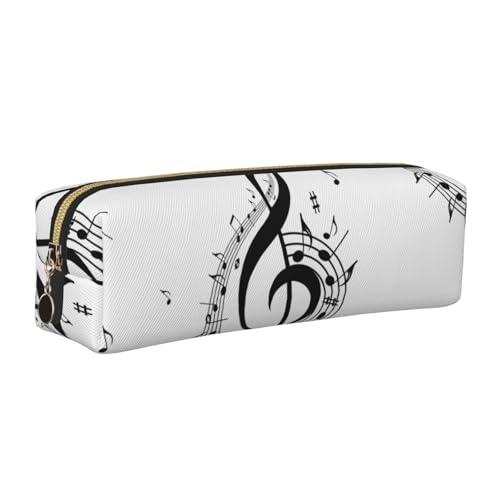 LfearTesa Bleistifttasche, Federmäppchen aus Leder, Schreibwaren-Organizer-Box,Musiksymbol gedruckt LfearTesa Bleistifttasche, Federmäppchen aus Leder, Schreibwaren-Organizer-Box,Musiksymbol gedruckt von LfearTesa