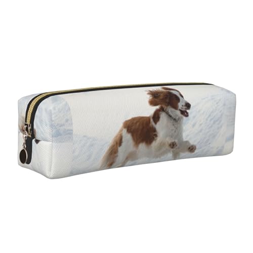 LfearTesa Bleistifttasche, Federmäppchen aus Leder, Schreibwaren-Organizer-Box,Niedlicher Hundedruck von LfearTesa