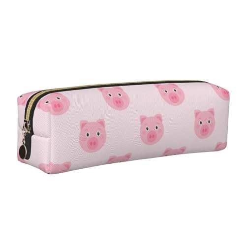 LfearTesa Bleistifttasche, Federmäppchen aus Leder, Schreibwaren-Organizer-Box,Niedliches Tierschwein-Muster LfearTesa Bleistifttasche, Federmäppchen aus Leder, Schreibwaren-Organizer-Box,Niedliches Tierschwein-Muster von LfearTesa