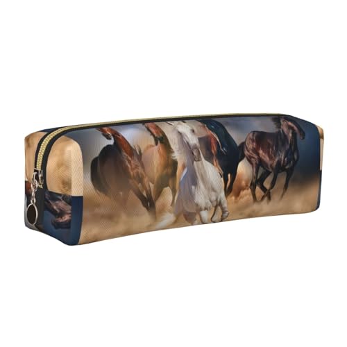 LfearTesa Bleistifttasche, Federmäppchen aus Leder, Schreibwaren-Organizer-Box,Pferd läuft in der Wüste LfearTesa Bleistifttasche, Federmäppchen aus Leder, Schreibwaren-Organizer-Box,Pferd läuft in der Wüste von LfearTesa