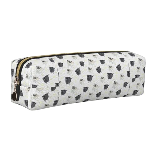 LfearTesa Bleistifttasche, Federmäppchen aus Leder, Schreibwaren-Organizer-Box,Pinkelnde Schwarze Möpse LfearTesa Bleistifttasche, Federmäppchen aus Leder, Schreibwaren-Organizer-Box,Pinkelnde Schwarze Möpse von LfearTesa