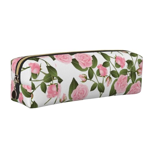 LfearTesa Bleistifttasche, Federmäppchen aus Leder, Schreibwaren-Organizer-Box,Rosa Rose auf Weiß LfearTesa Bleistifttasche, Federmäppchen aus Leder, Schreibwaren-Organizer-Box,Rosa Rose auf Weiß von LfearTesa