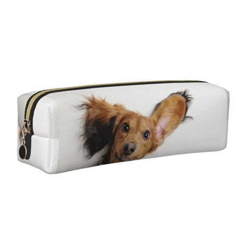 LfearTesa Bleistifttasche, Federmäppchen aus Leder, Schreibwaren-Organizer-Box,Russischer Toy Terrier Welpen auf weißem Hintergrund LfearTesa Bleistifttasche, Federmäppchen aus Leder, Schreibwaren-Organizer-Box,Russischer Toy Terrier Welpen auf weißem Hintergrund von LfearTesa