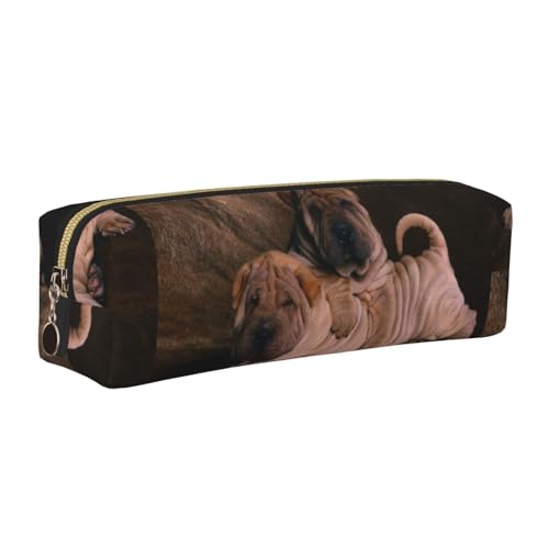 LfearTesa Bleistifttasche, Federmäppchen aus Leder, Schreibwaren-Organizer-Box,Shar Pei Hund LfearTesa Bleistifttasche, Federmäppchen aus Leder, Schreibwaren-Organizer-Box,Shar Pei Hund von LfearTesa