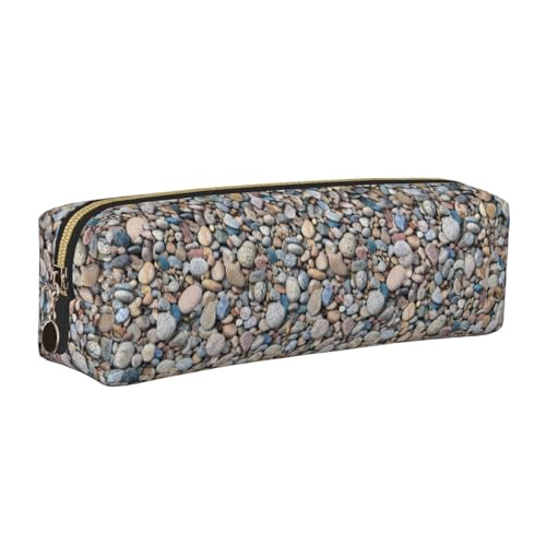 LfearTesa Bleistifttasche, Federmäppchen aus Leder, Schreibwaren-Organizer-Box,Strandsteine-Muster LfearTesa Bleistifttasche, Federmäppchen aus Leder, Schreibwaren-Organizer-Box,Strandsteine-Muster von LfearTesa