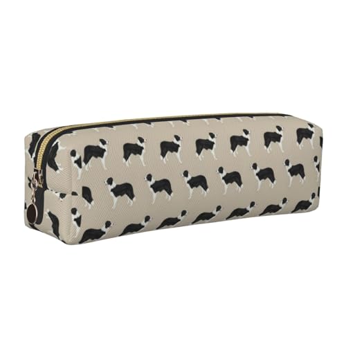 LfearTesa Bleistifttasche, Federmäppchen aus Leder, Schreibwaren-Organizer-Box,Süße Border Collies LfearTesa Bleistifttasche, Federmäppchen aus Leder, Schreibwaren-Organizer-Box,Süße Border Collies von LfearTesa