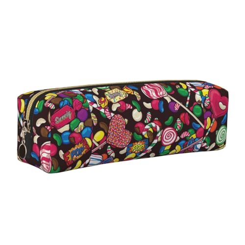 LfearTesa Bleistifttasche, Federmäppchen aus Leder, Schreibwaren-Organizer-Box,Süße Süßigkeiten LfearTesa Bleistifttasche, Federmäppchen aus Leder, Schreibwaren-Organizer-Box,Süße Süßigkeiten von LfearTesa