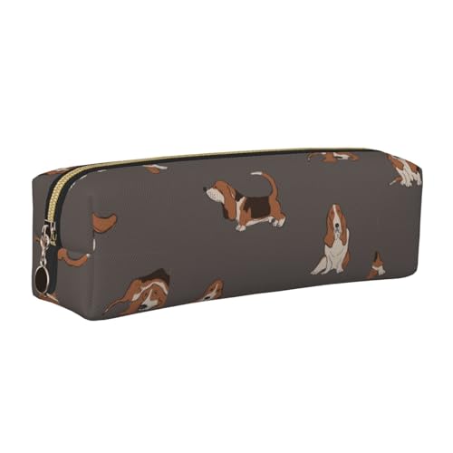 LfearTesa Bleistifttasche, Federmäppchen aus Leder, Schreibwaren-Organizer-Box,Süßer Basset Hound LfearTesa Bleistifttasche, Federmäppchen aus Leder, Schreibwaren-Organizer-Box,Süßer Basset Hound von LfearTesa