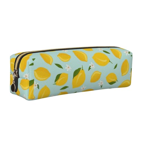 LfearTesa Bleistifttasche, Federmäppchen aus Leder, Schreibwaren-Organizer-Box,Zitrone Früchte Blume Blätter LfearTesa Bleistifttasche, Federmäppchen aus Leder, Schreibwaren-Organizer-Box,Zitrone Früchte Blume Blätter von LfearTesa
